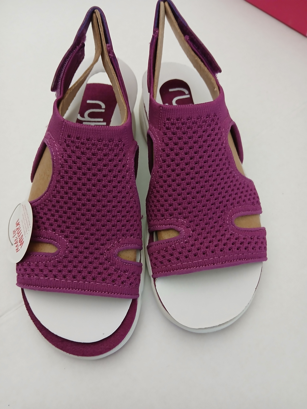 Ryka Magenta Knit Slingback Sandals Size 5 M Women New $35